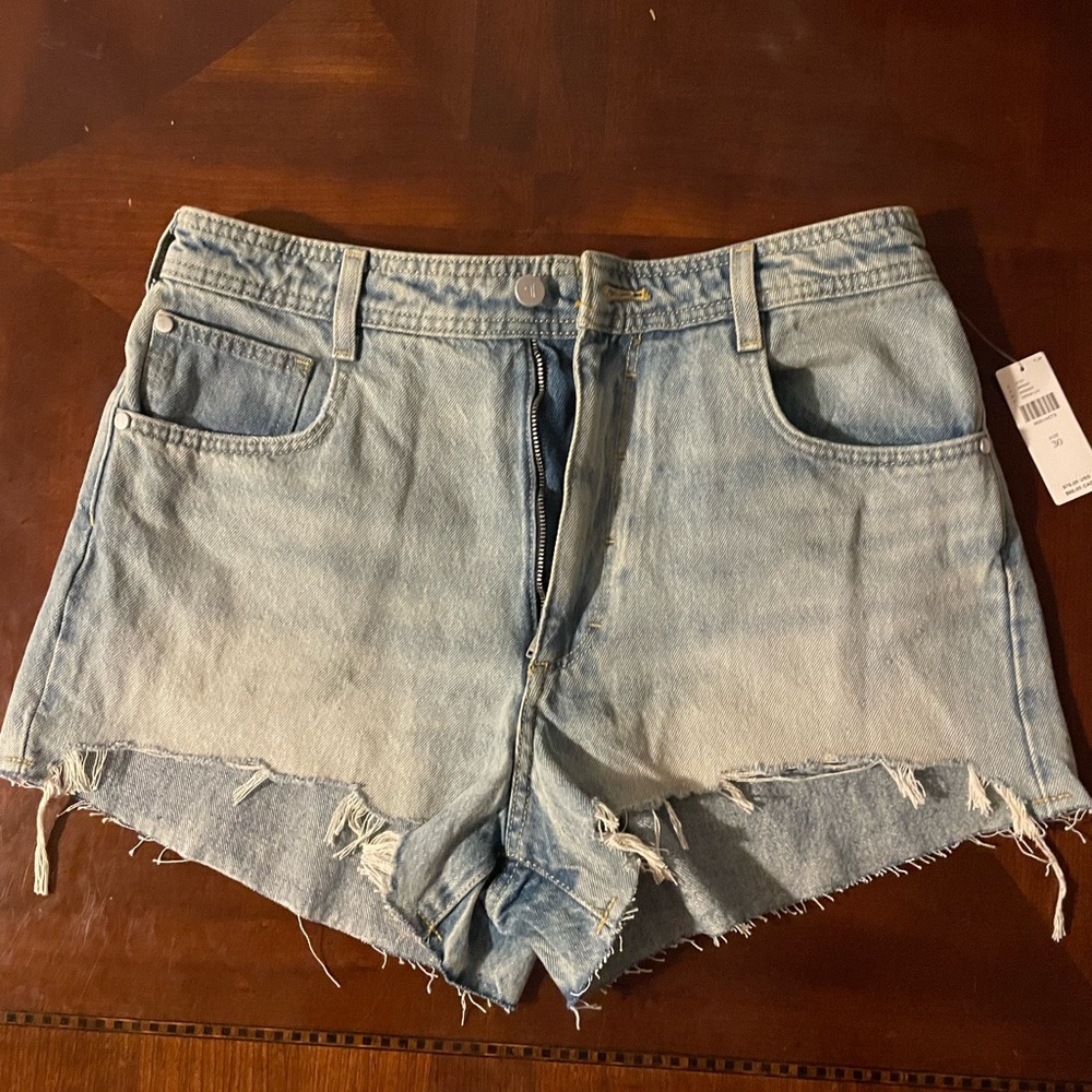Anthropologie Light Blue Frayed Jean Shorts